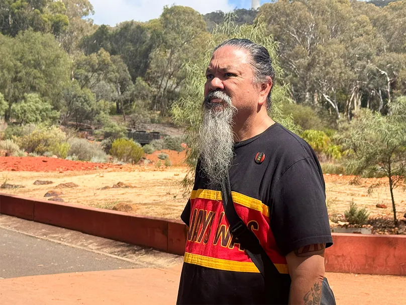 Chris Lee in Botanical gardens in Canberra.