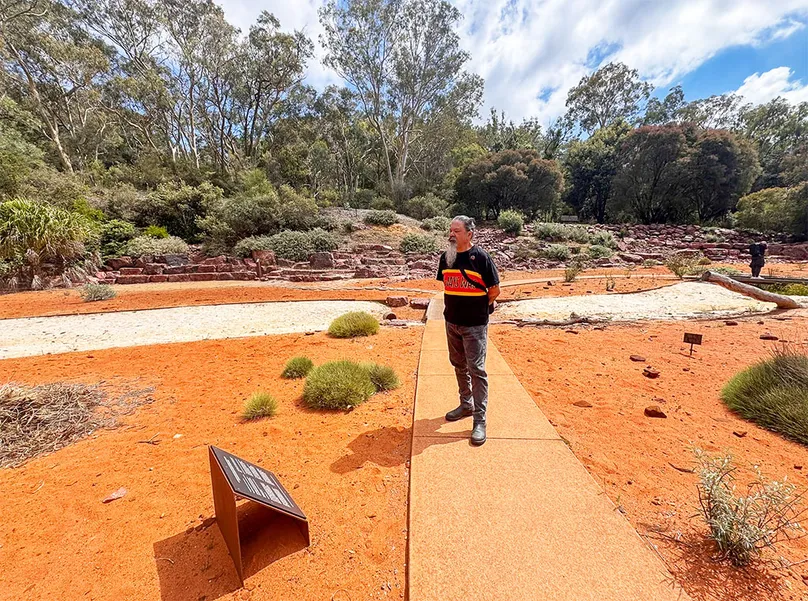 Chris Lee in Botanical gardens in Canberra.