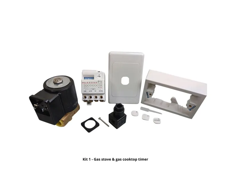 Components of the gas stove timer before installation.