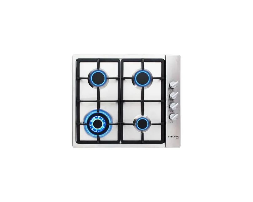 A gas stove cooktop.