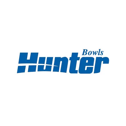 Blue and white Hunter Bowls logo.