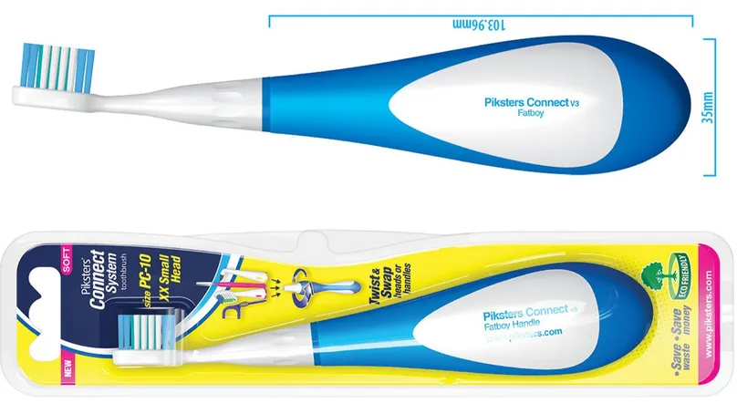 A wide-grip Piksters toothbrush.