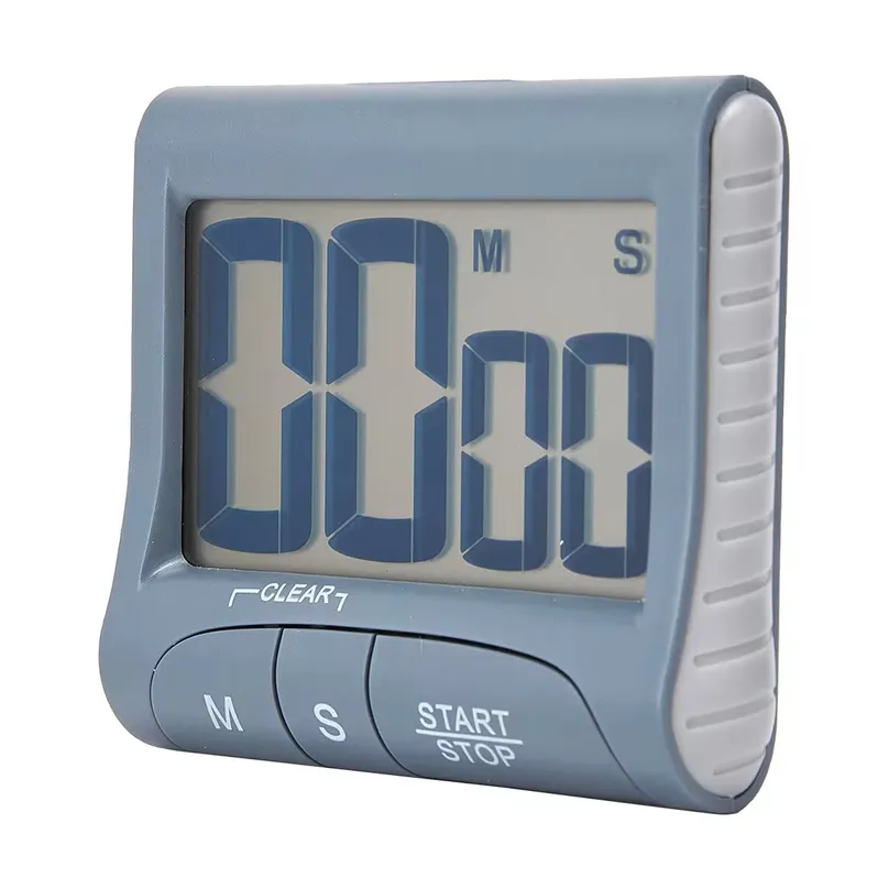 A small, grey digital timer.