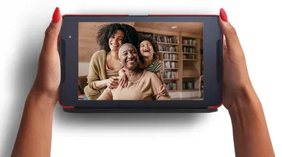 GrandPad tablet being used for a video chat.