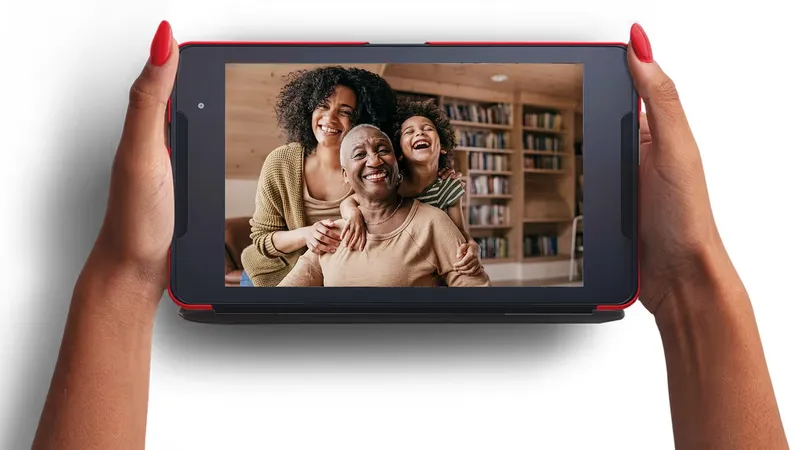 GrandPad tablet being used for a video chat.