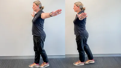 woman walking toe to heel