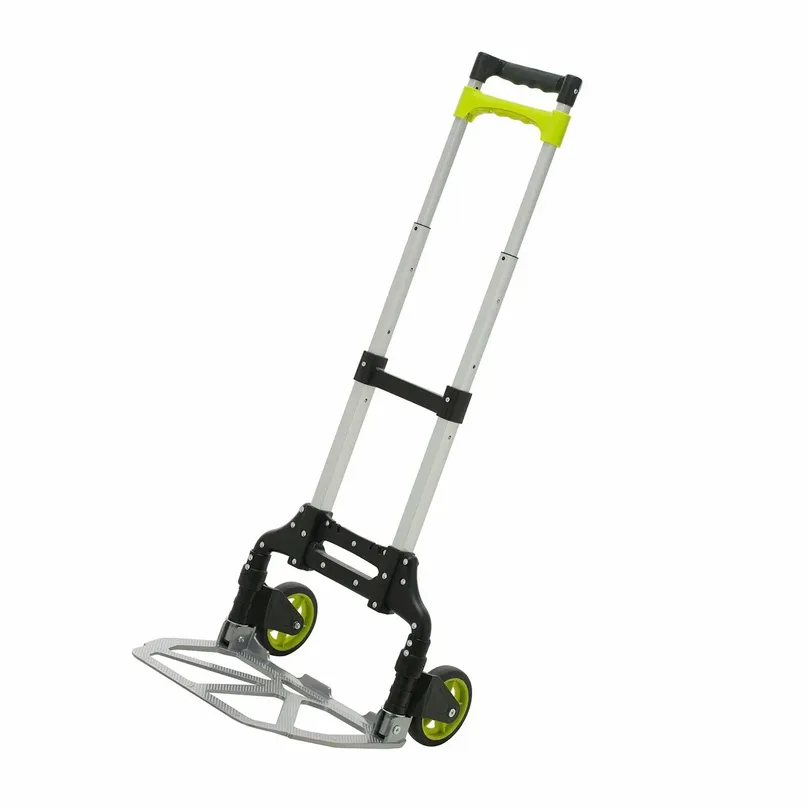 A tilted L-shaped hand trolley.